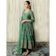 Green Gathered Anarkali Set